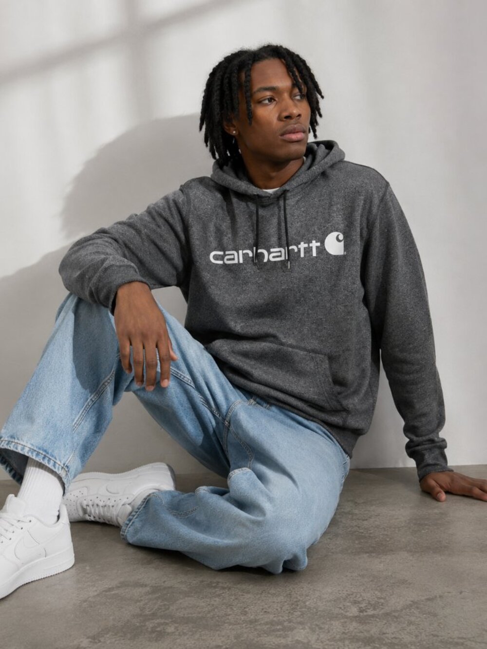 Carhartt Youth Large 12-14 Gray Hoodie Pullover Sweatshirt